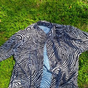 Zebra print button up blouse